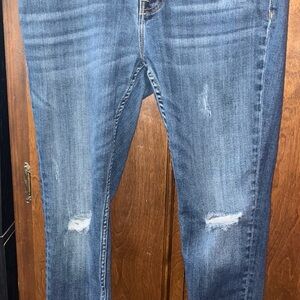 Vigoss Blue Distressed Ankle Jeans